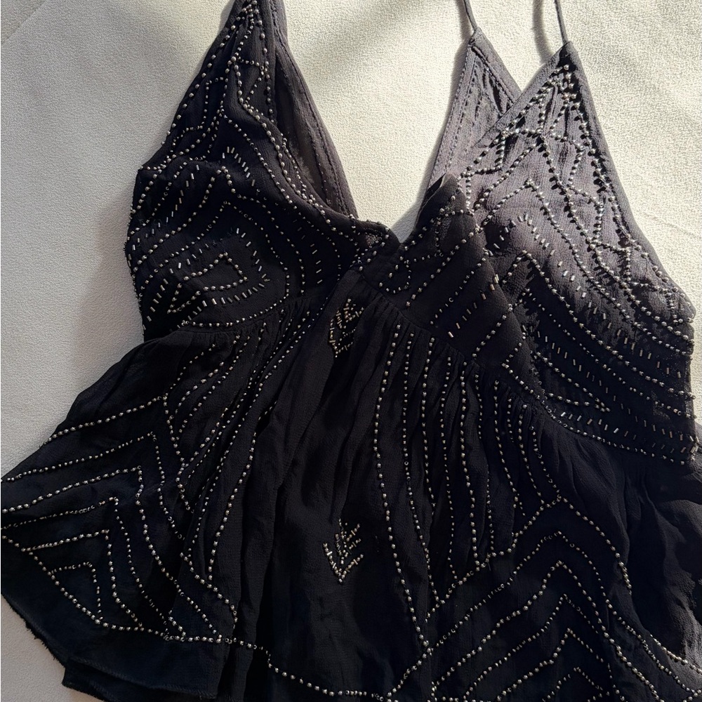 Zara Black Camisole with Silver Accents